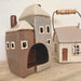 KI-generiertes Bild,Teelichthaus Lichterhaus Aarhus 19cm Keramik Fachwerkhaus Teelichthalter