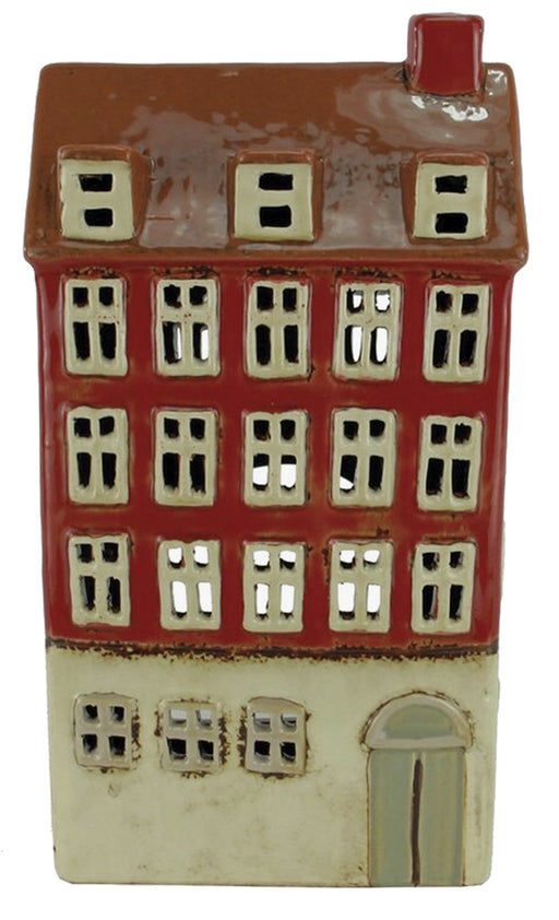 KI-generiertes Bild,Teelichthaus Lichterhaus Aarhus 24cm Keramik Fachwerkhaus Teelichthalter