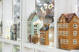 KI-generiertes Bild,Teelichthaus Lichterhaus Aarhus 19cm Keramik Fachwerkhaus Teelichthalter