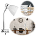 Elegante LED Klemmlampe List 39cm Weiß E27 Clip-On Schreibtischlampe Tischlampe