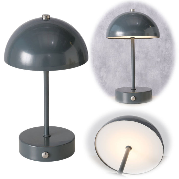 LED Tischlampe Tischleuchte Grau 25cm Touch Batterie Leselampe Nachtti — LS-LebenStil