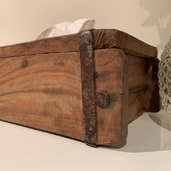 Tissue-Box Holz 31cm Braun Ziegelform Kosmetiktuch-Spender Taschentuch