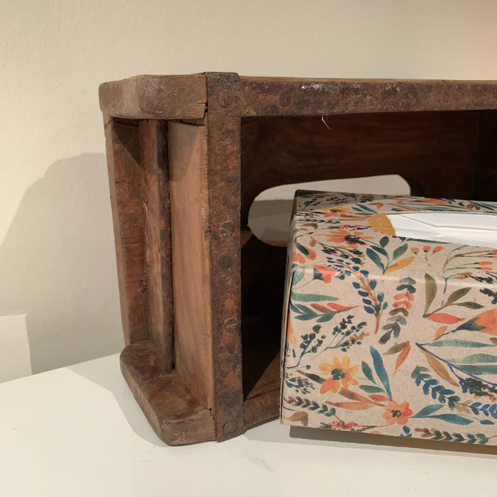 Tissue-Box Holz 31cm Braun Ziegelform Kosmetiktuch-Spender Taschentuch