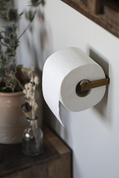 KI-generiertes Bild,IB Laursen Vintage Metall Toilettenpapierhalter Bronze 13cm Holzrolle Rollenhalter
