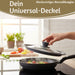Universal Glasdeckel Ø 24 26 28cm abgestufter Silikonrand Deckel für Pfannen Töpfe