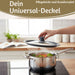 Universal Glasdeckel Ø 24 26 28cm abgestufter Silikonrand Deckel für Pfannen Töpfe