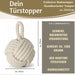 Boden Türstopper Malmö 23cm Creme Weiß 1,3kg Jute Knoten Tragegriff Türpuffer Türhalter Türsack