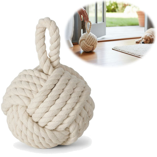 Boden Türstopper Malmö 23cm Creme Weiß 1,3kg Jute Knoten Tragegriff Türpuffer Türhalter Türsack