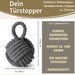 Boden Türstopper Malmö 23cm Grau 1,3kg Jute Knoten Tragegriff Türpuffer Türhalter Türsack
