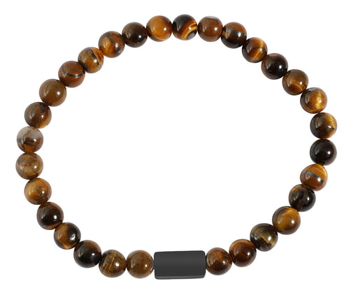 Design Unisex Perlenarmband 20-21cm Oslo Tigerauge Braun Naturstein dehnbar elastisch
