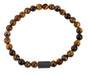 Design Unisex Perlenarmband 20-21cm Oslo Tigerauge Braun Naturstein dehnbar elastisch