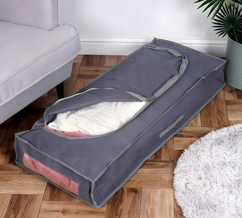 XL Vlies Unterbettkommode Grau 105x45x16 Unterbettbox Aufbewahrungsbox