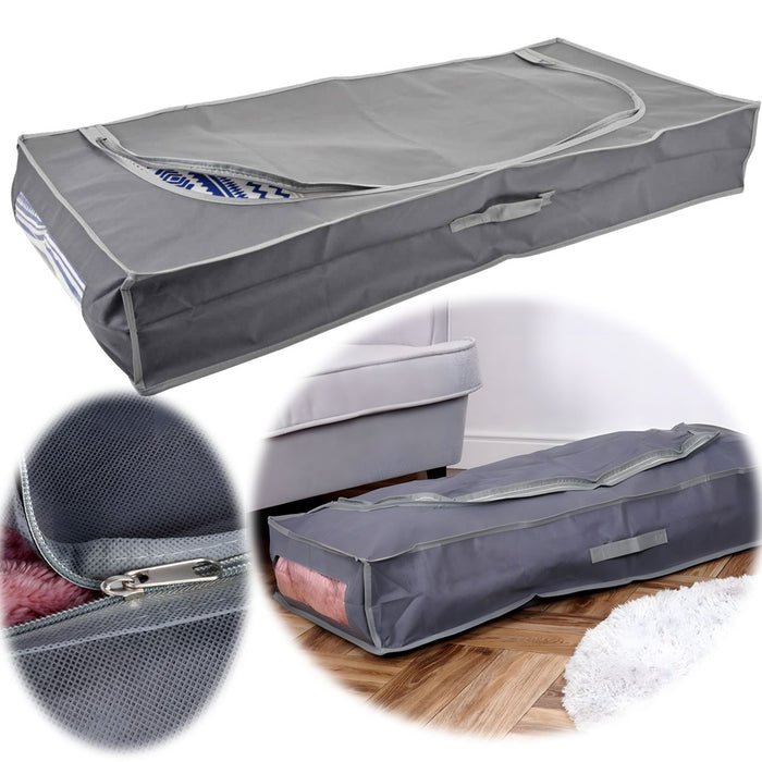 XL Vlies Unterbettkommode Grau 105x45x16 Unterbettbox Aufbewahrungsbox — LS-LebenStil