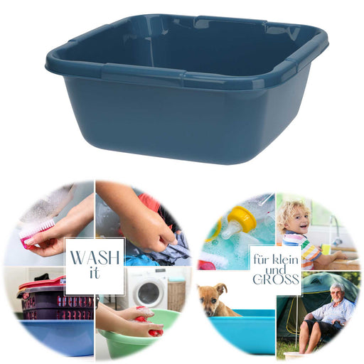 Kunststoff Waschschüssel 6L Blau 29cm Viereckschüssel Fußwanne Spülschüssel
