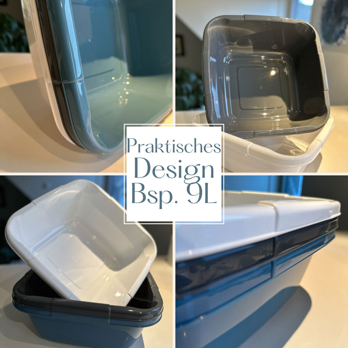 Kunststoff Waschschüssel 6L Blau 29cm Viereckschüssel Fußwanne Spülschüssel