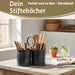 Vintage Besteckständer Dehli 20cm Rund 2-fach Griff Besteckkorb Utensilienhalter