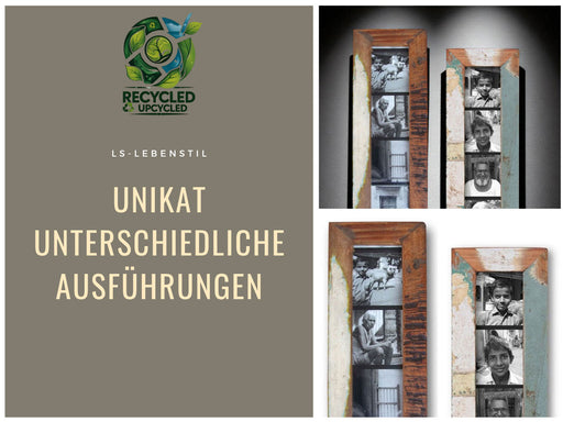 Vintage Bilderrahmen Dehli 24x8cm Fundholz Fotohalter Fotorahmen Passbilder