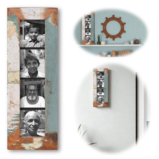 Vintage Bilderrahmen Dehli 24x8cm Fundholz Fotohalter Fotorahmen Passbilder