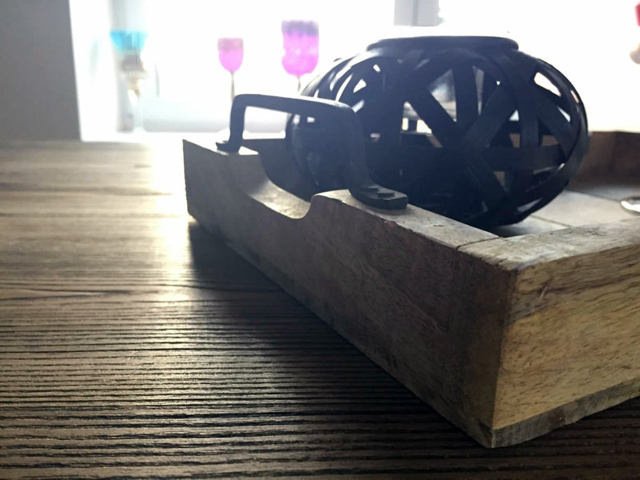 KI-generiertes Bild,Mango Serviertablett 38x25cm B-Ware Holz-Tablett Dekotablett Griff Henkel Shabby