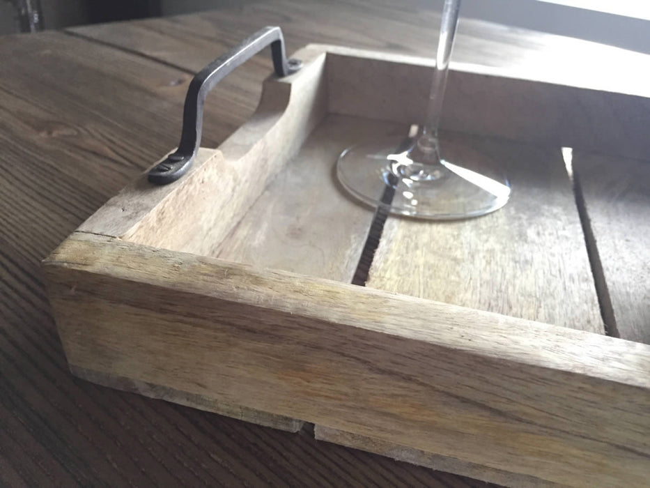 KI-generiertes Bild,Mango Serviertablett 38x25cm B-Ware Holz-Tablett Dekotablett Griff Henkel Shabby