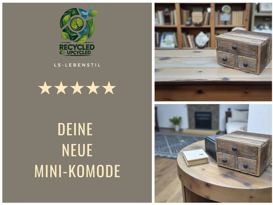 Vintage Aufbwahrungsbox 30cm recycelt Schubladenbox Holzbox Ordnungsbox