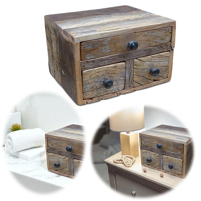 Vintage Aufbwahrungsbox 30cm recycelt Schubladenbox Holzbox Ordnungsbox