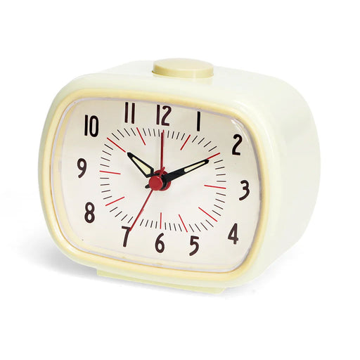 Vintage Reisewecker Creme 11x9cm Retro Analog Nostalgie Quarz-Wecker