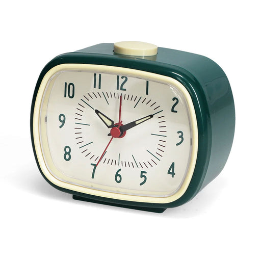 Vintage Reisewecker Petrol 11x9cm Retro Analog Nostalgie Quarz-Wecker