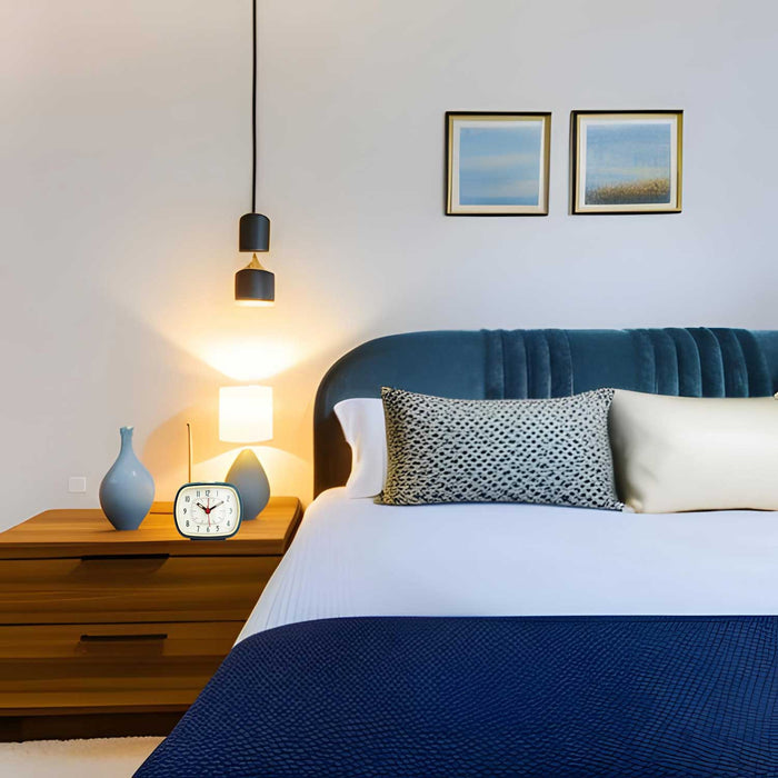 Vintage Reisewecker Petrol 11x9cm Retro Analog Nostalgie Quarz-Wecker