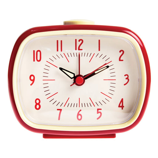 Vintage Reisewecker Rot 11x9cm Retro Analog Nostalgie Quarz-Wecker