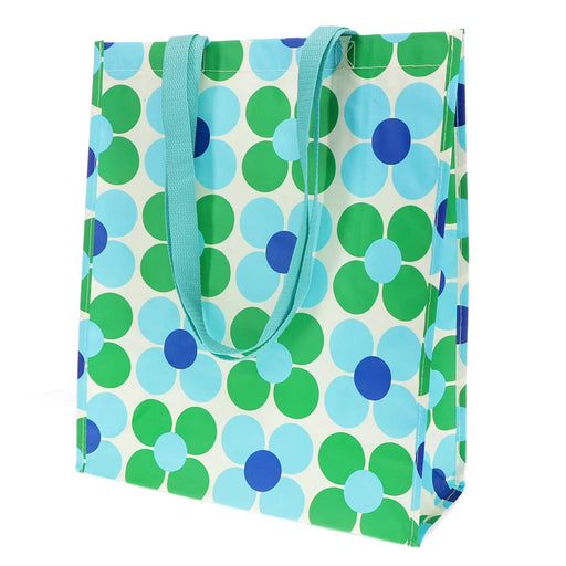 Shopper Einkaufstasche Daisy Blau Grün Recycelt faltbar Strandtasche Tragetasche