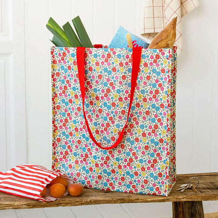 Shopper Einkaufstasche Tilde Blumen Recycelt faltbar Strandtasche Tragetasche