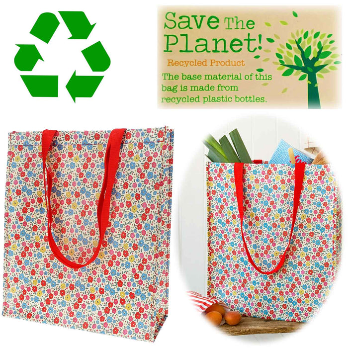 Shopper Einkaufstasche Tilde Blumen Recycelt faltbar Strandtasche Tragetasche