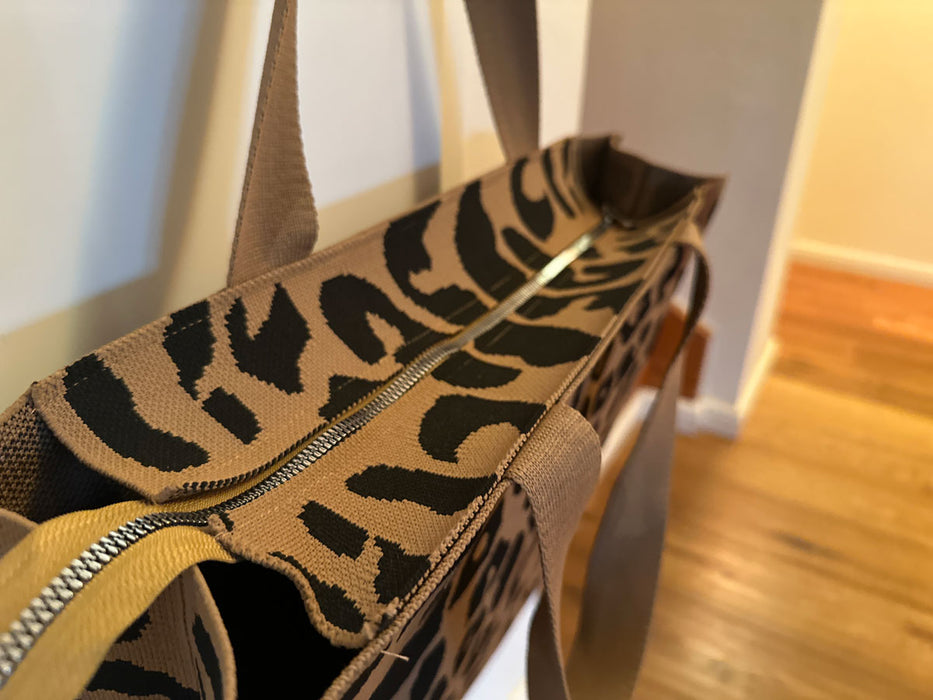 Vintage Shopper Palma Leo 35x45cm mit Reißverschluss Einkaufstasche Tragetasche