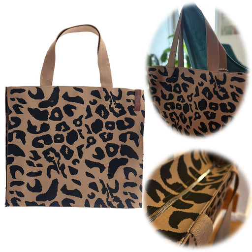 Vintage Shopper Palma Leo 35x45cm mit Reißverschluss Einkaufstasche Tragetasche