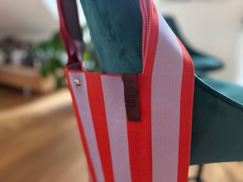 Vintage Shopper Palma Orange 43x35cm mit Magnetverschluss Einkaufstasche Tragetasche