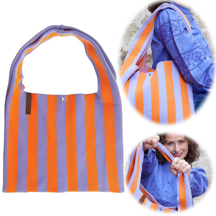 Vintage Shopper Palma Orange 43x35cm mit Magnetverschluss Einkaufstasche Tragetasche