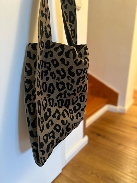 Vintage Shopper Palma Leo 43x35cm mit Magnetverschluss Einkaufstasche Tragetasche