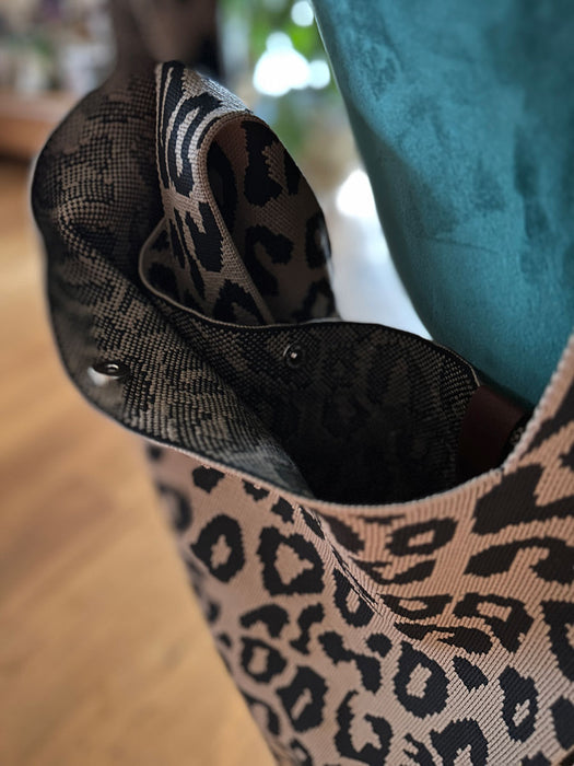 Vintage Shopper Palma Leo 43x35cm mit Magnetverschluss Einkaufstasche Tragetasche