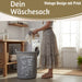 KI-generiertes Bild,Vintage Wäschesack Wäschekorb Laundry 50cm Grau Faltbar Wäschesammler