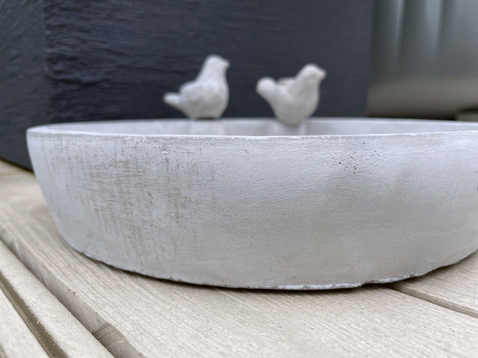 Vintage Vogeltränke 25cm Swimming Pool Grau Vogelbad Balkon Terrasse Garten