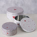 Vorratsdose Keksdose 3´er Set 14-20cm Herzen Grau Weiß Rund Gebäckdose