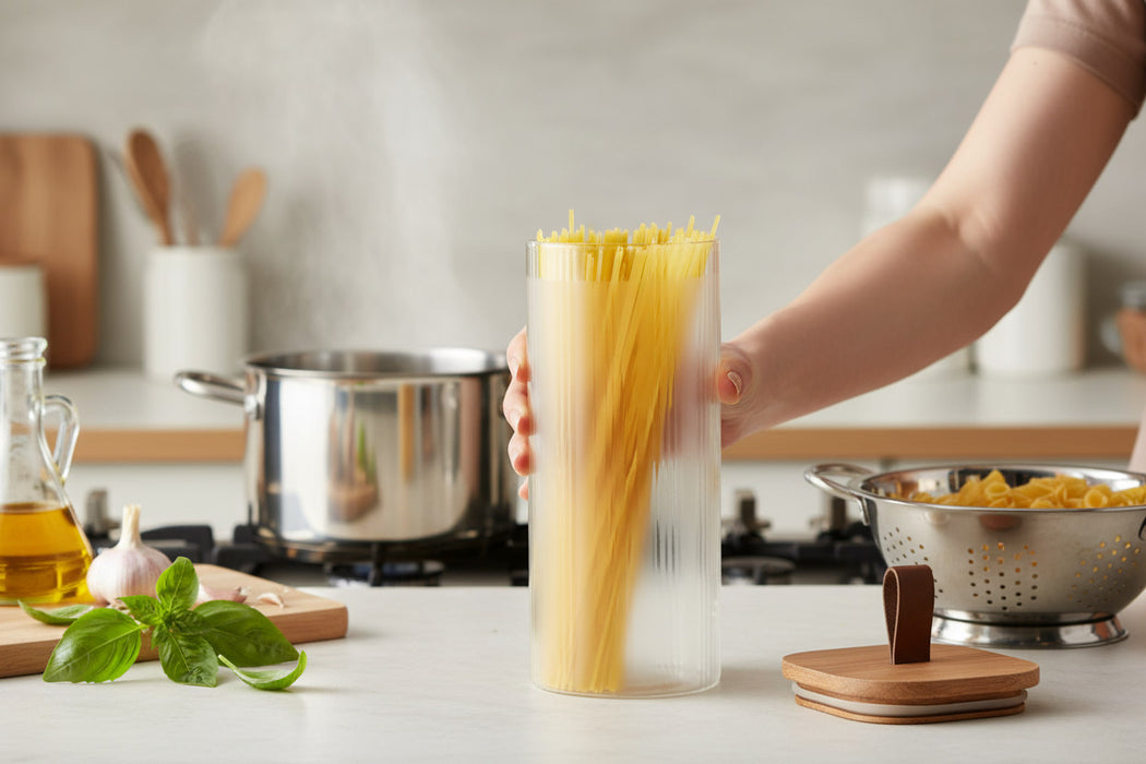 Vorratsdose aus Glas 1900ml 28x10cm mit Deckel Vorratsglas Luftdicht Küche Organizer