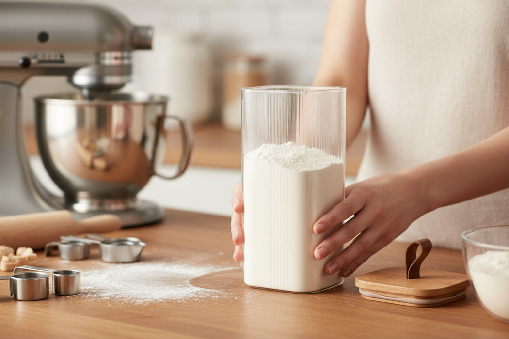 Vorratsdose aus Glas 1500ml 21x10cm mit Deckel Vorratsglas Luftdicht Küche Organizer