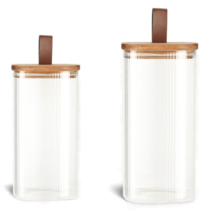 Vorratsdosen 2´er Set aus Glas mit Deckel Vorratsglas Luftdicht Küche Organizer