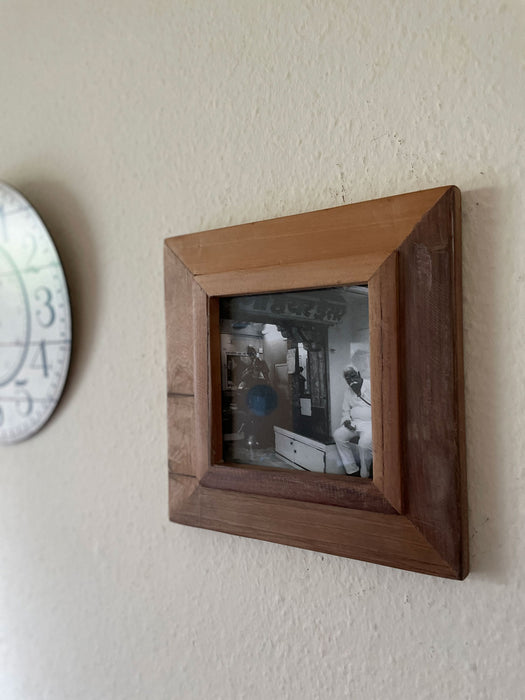 Vintage Wand Bilderrahmen 15x15cm Nature Fundholz Recycelt Fotorahmen Retro