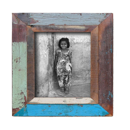 Vintage Wand Bilderrahmen 15x15cm Dehli Fundholz Recycelt Fotorahmen Retro