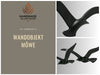Wand-Objekt Möwe 2-fach 39cm Aluminium Schwarz Vogel Deko-Objekt Deko-Figur