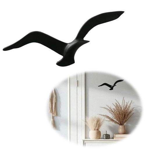 Wand-Objekt Möwe 35cm Aluminium Schwarz Vogel Deko-Objekt Deko-Figur