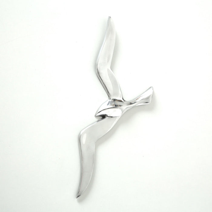 Wand Deko-Objekt Möwe 34cm Aluminium Silber Deko-Figur